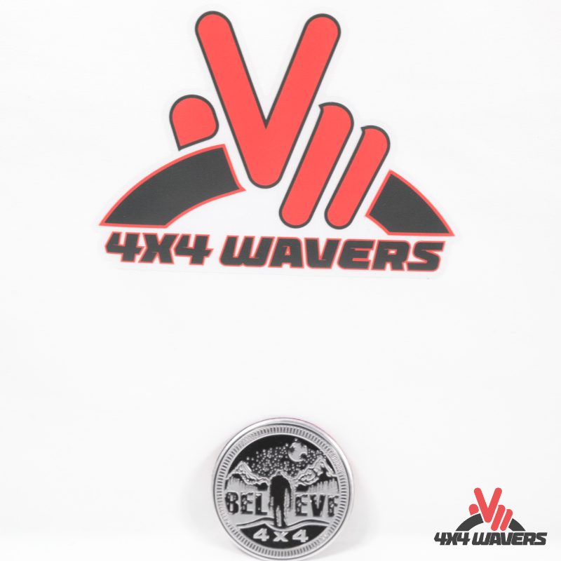 4x4wavers Offroad 4X4 Rated Aluminum Badge Decal, 4X4 3D Emblem - Believe Rated Style Design - 4X4 WAVERS