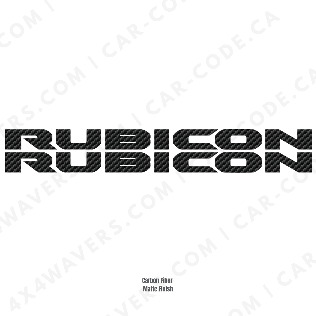 4x4wavers Rubicon Style Decal Sticker Kit for Hood Sides – Vinyl Car Decals for Jeep Wrangler Models – 2x Rubicon Decals – Made in Canada - 4X4 WAVERS