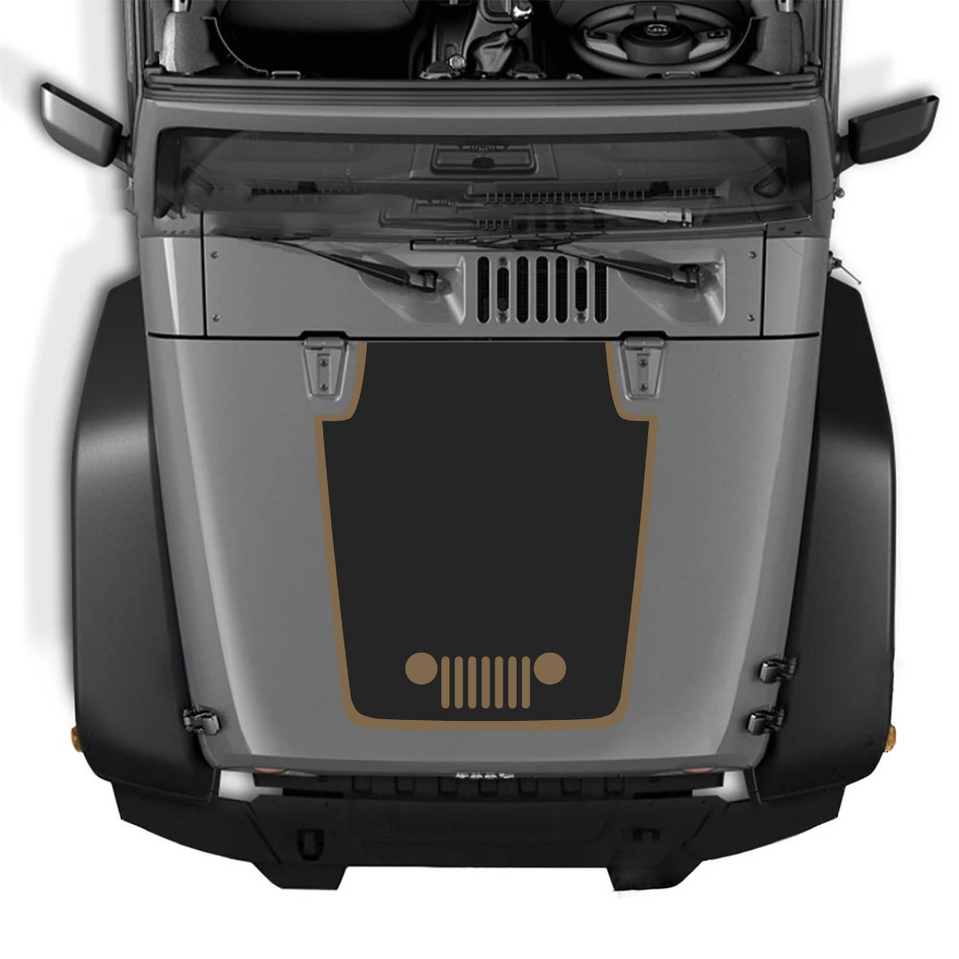 Kit d'autocollants 4x4wavers pour capot JK – Autocollants en vinyle pour Jeep Wrangler – Fabriqué au Canada