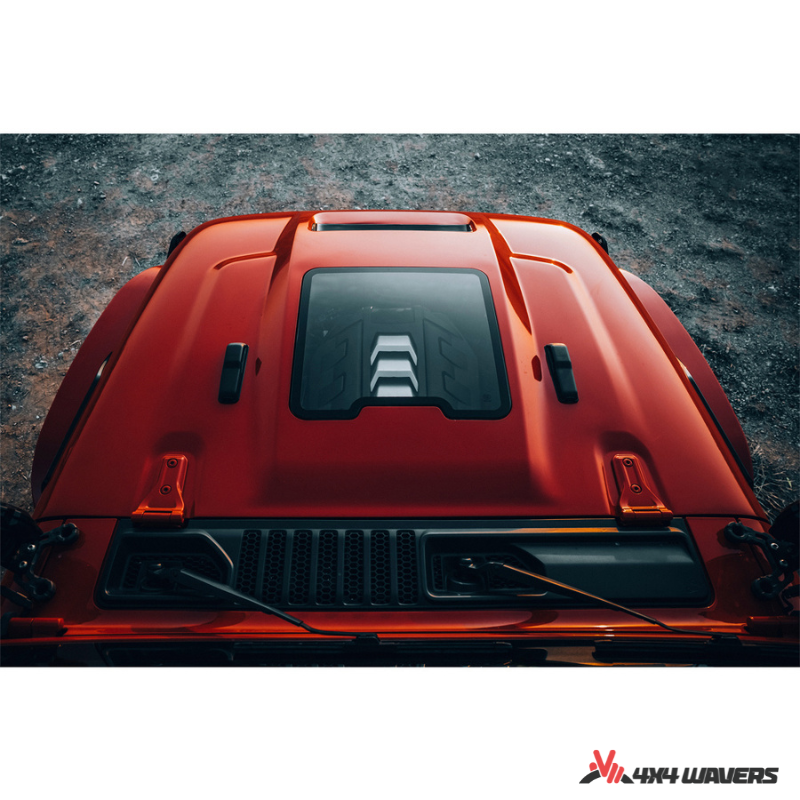 4x4wavers Hood - Capsule Style with transparent window for Engine - 4X4 WAVERS