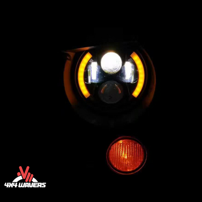 4x4wavers Headlights Premium LED Light Replacement, Angry Eyes Style - 4X4 WAVERS