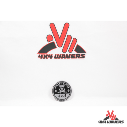 4x4wavers Offroad 4X4 Rated Aluminum Badge Decal, 4X4 3D Emblem - Pirate Rated Style Design - 4X4 WAVERS