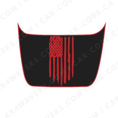 Panneau de capuche Drapeau déchiré – Options de couleur d'accent – Ford F-150 Raptor (Gen 2 2017–2020, Gen 3 2021–2024) – Vinyle découpé mat imprimé 3M ou Avery