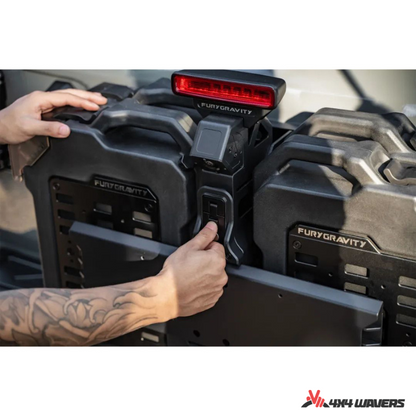 4x4wavers Fury Aluminum Multifunction Box - &nbsp;Tailgate Equipment Integrated Set - Rear Integrated Kit with 2 Gas Cans Tanks and storage with numeric locks - 4X4 WAVERS