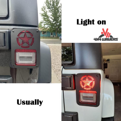 4x4wavers Taillight Aluminum Cover - Jeep Star Logo - 4X4 WAVERS