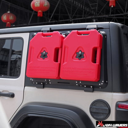 4x4wavers Rear Side Window Expansion Multifunction Panel Kit with 2 Gas Tank (Red Color) - 4X4 WAVERS