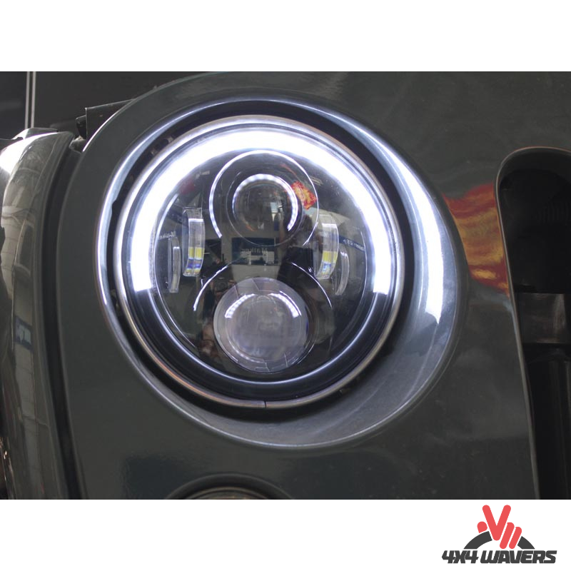 4x4wavers Headlights Premium LED Light Replacement, Half Moon Style - 4X4 WAVERS