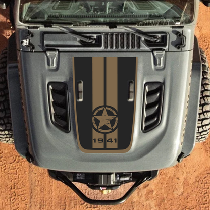 Kit d'autocollants STAR STRIPE 4x4wavers pour capot JL Rubicon – Autocollants en vinyle pour Jeep Wrangler – Fabriqué au Canada