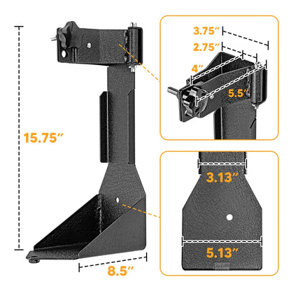 4X4Wavers Steel Rear Hi-Lift Jack Mount Holder Tailgate Bracket - 4X4 WAVERS