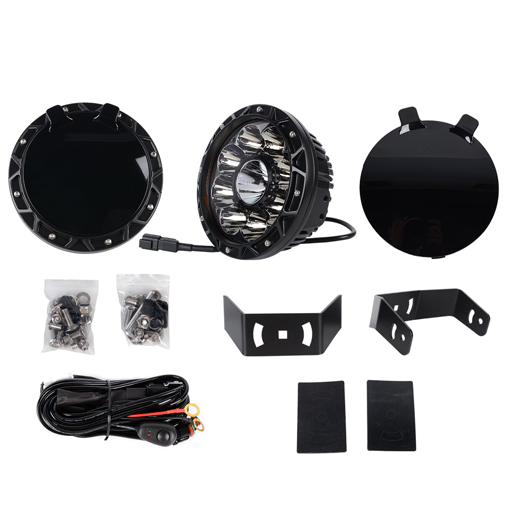 4x4wavers 5.5 Inch White and Yellow Floodlight with Black Cover - 4X4 WAVERS