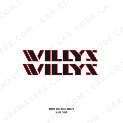 4x4wavers Willys Style Decal Sticker Kit for Hood Sides – Vinyl Car Decals for Jeep Wrangler Models – 2x Willys Decals – Made in Canada - 4X4 WAVERS