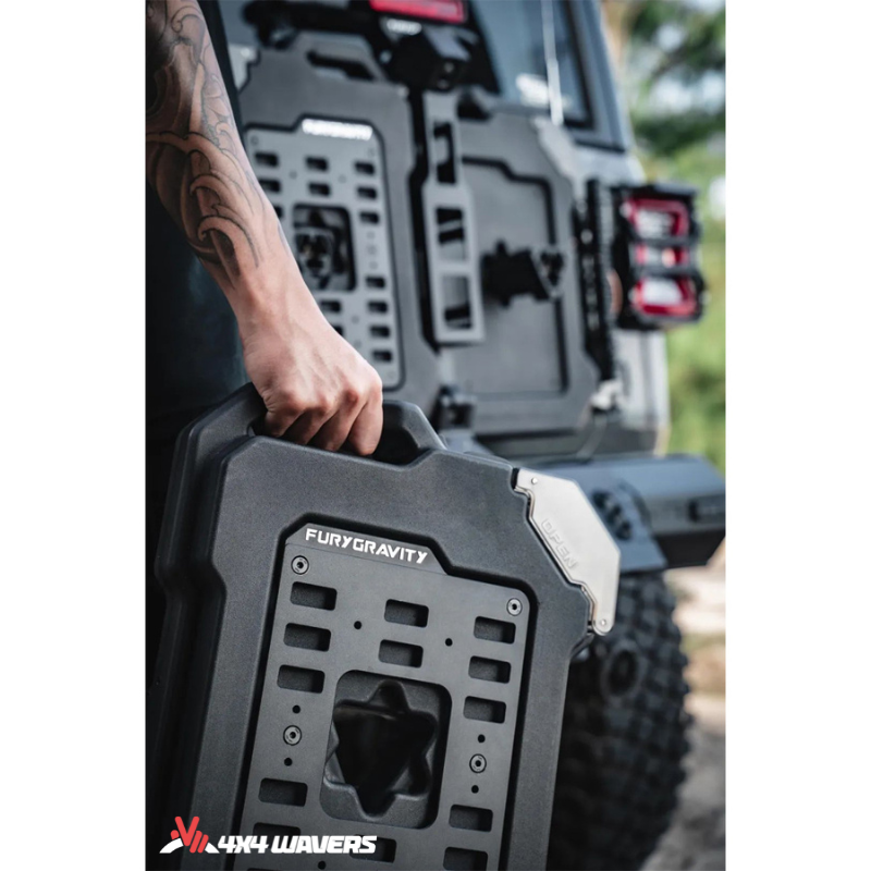 4x4wavers Fury Aluminum Multifunction Box - &nbsp;Tailgate Equipment Integrated Set - Rear Integrated Kit with 2 Gas Cans Tanks and storage with numeric locks - 4X4 WAVERS