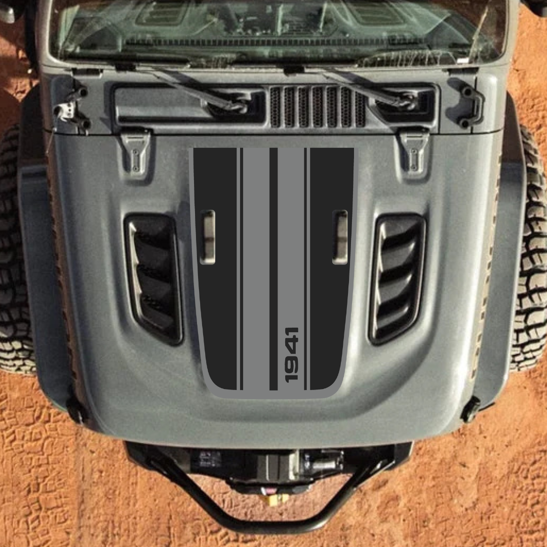 Kit d'autocollants STRIPE 4x4wavers pour capot JL Rubicon – Autocollants en vinyle pour Jeep Wrangler – Fabriqué au Canada