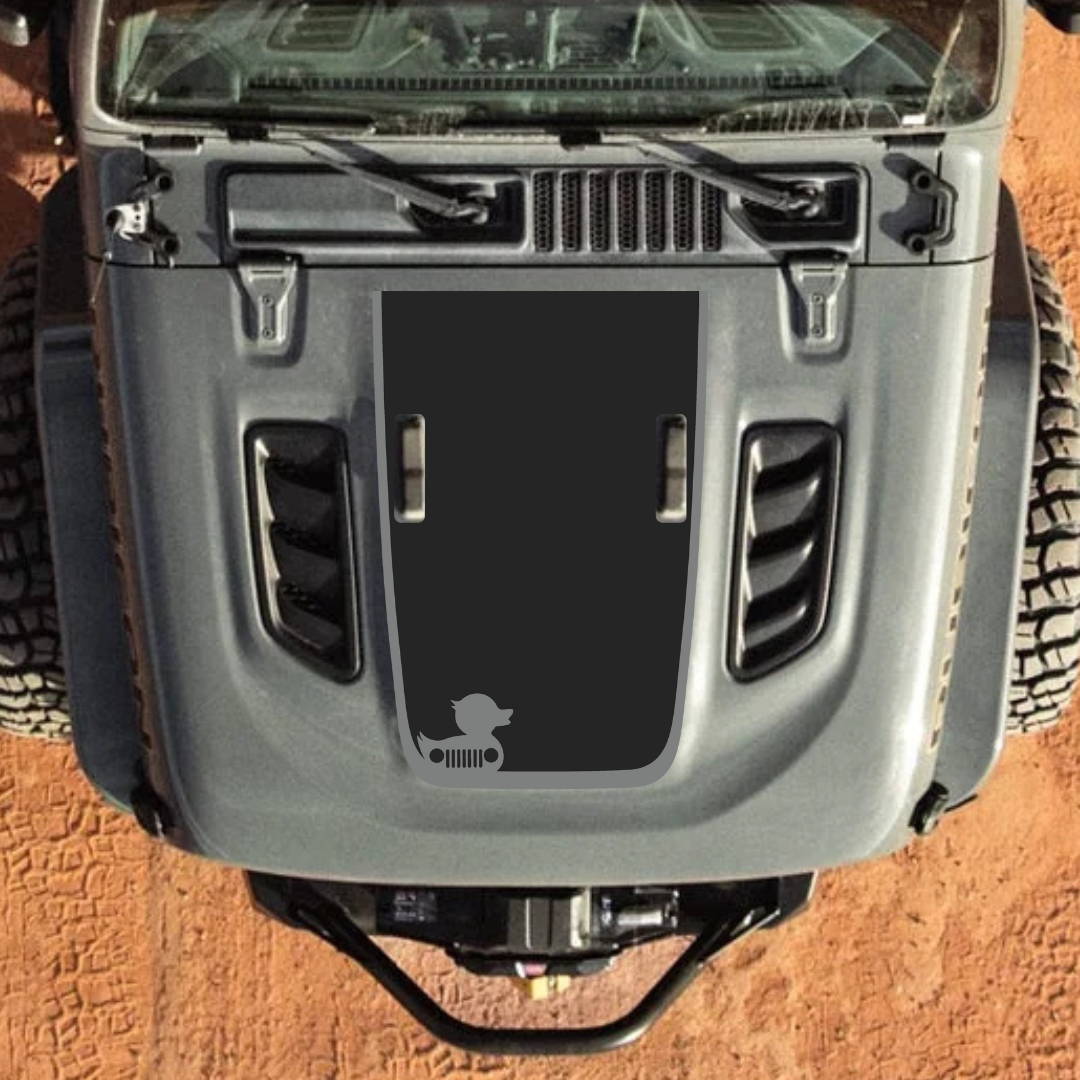 CARCODE Hood Decal/Sticker - Duck Style Kit – for JL/JLU/JT/4XE Rubicon Hood – Made in Canada - 4X4 WAVERS