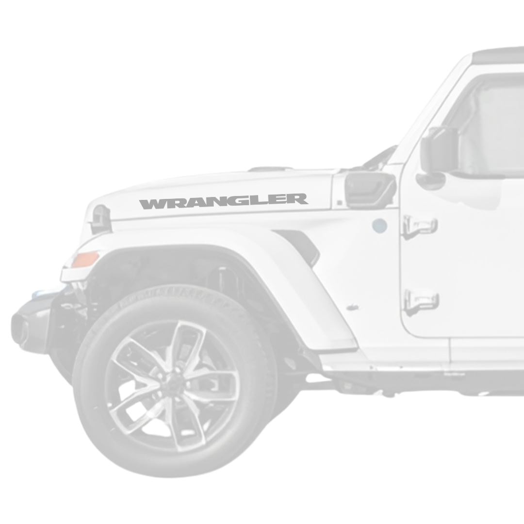 Kit d'autocollants 4x4wavers pour capot et côtés WRANGLER – Autocollants en vinyle compatibles avec les modèles Jeep Wrangler – 2 autocollants – Fabriqué au Canada