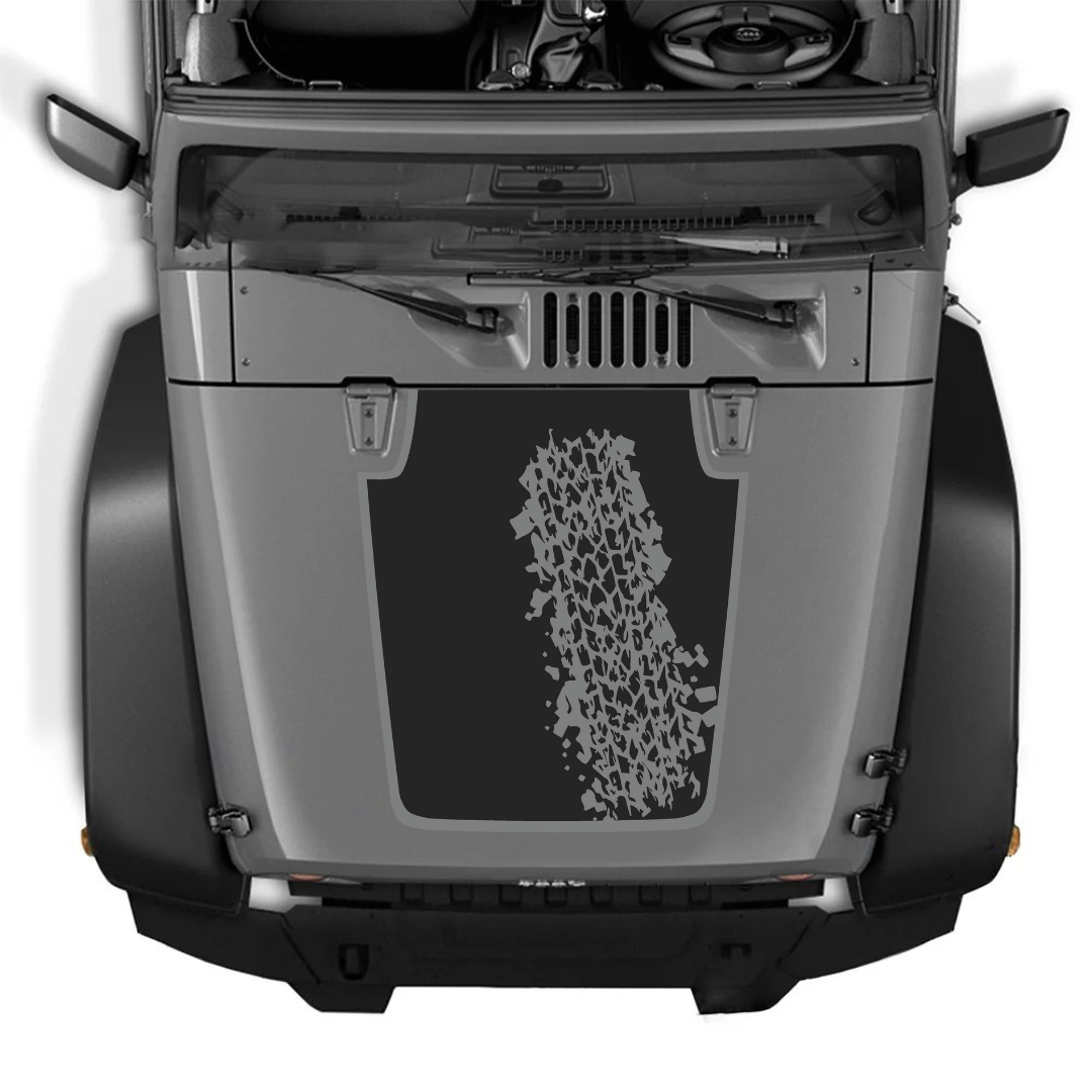 Kit d'autocollants 4x4wavers pour capot JK style MUD – Autocollants en vinyle pour Jeep Wrangler – Fabriqué au Canada