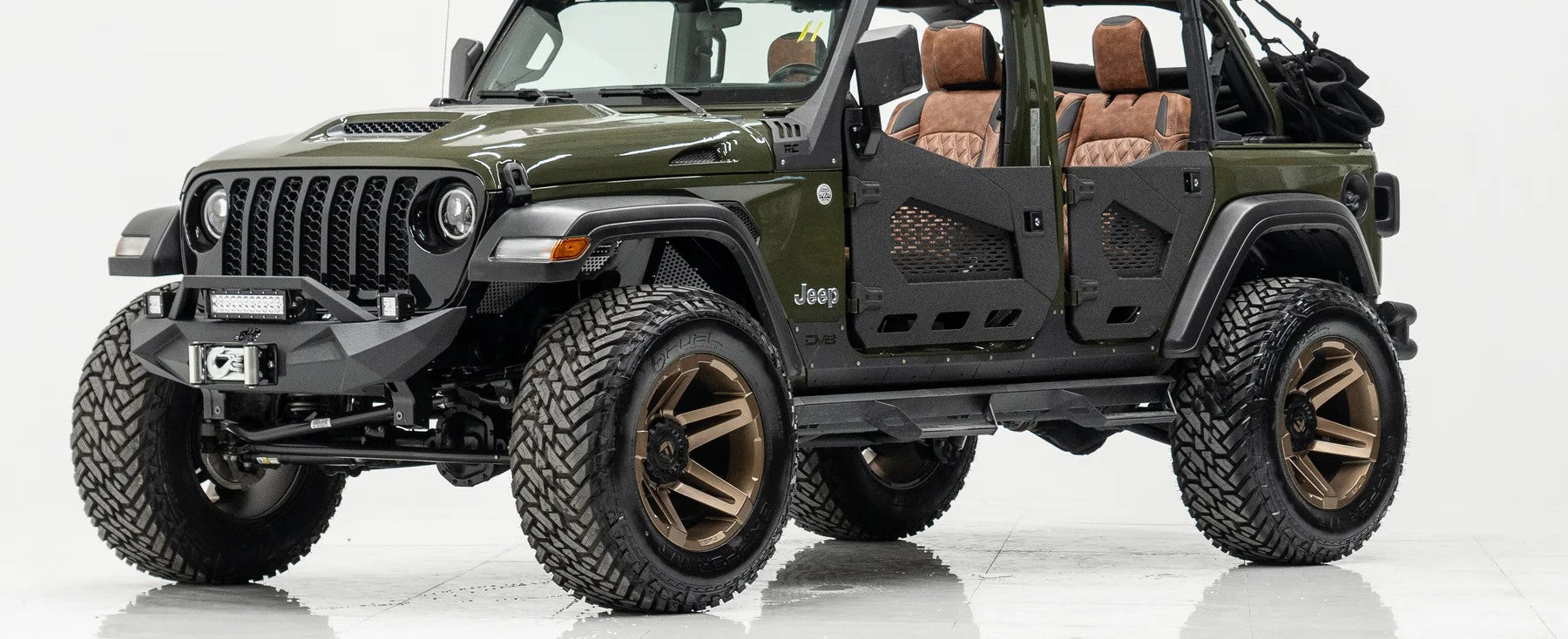 4X4 WAVERS Speciality Premium Offroad Half Doors with side mirrors - Jeep Wrangler JLU/4XE/JT (4 Doors) 2018+ - 4X4 WAVERS