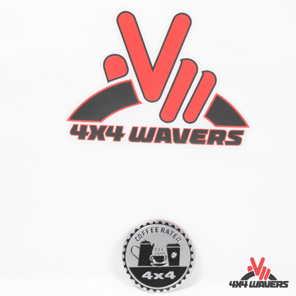 4x4wavers Offroad 4X4 Rated Aluminum Badge Decal, 4X4 3D Emblem - Coffee Rated Style Design - 4X4 WAVERS