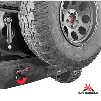 4x4wavers Bumper Hook D-Ring Shakle (Black with Red Cover) - 4X4 WAVERS