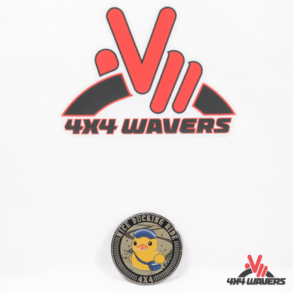 4x4wavers Offroad 4X4 Rated Aluminum Badge Decal, 4X4 3D Emblem - Duck Ride Rated Style Design - 4X4 WAVERS