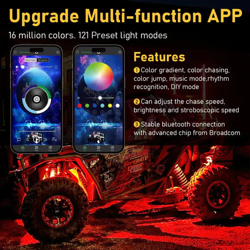 4X4Wavers New Upgraded RGBW LED Rock Lights Kit, 8 Pods - 4X4 WAVERS