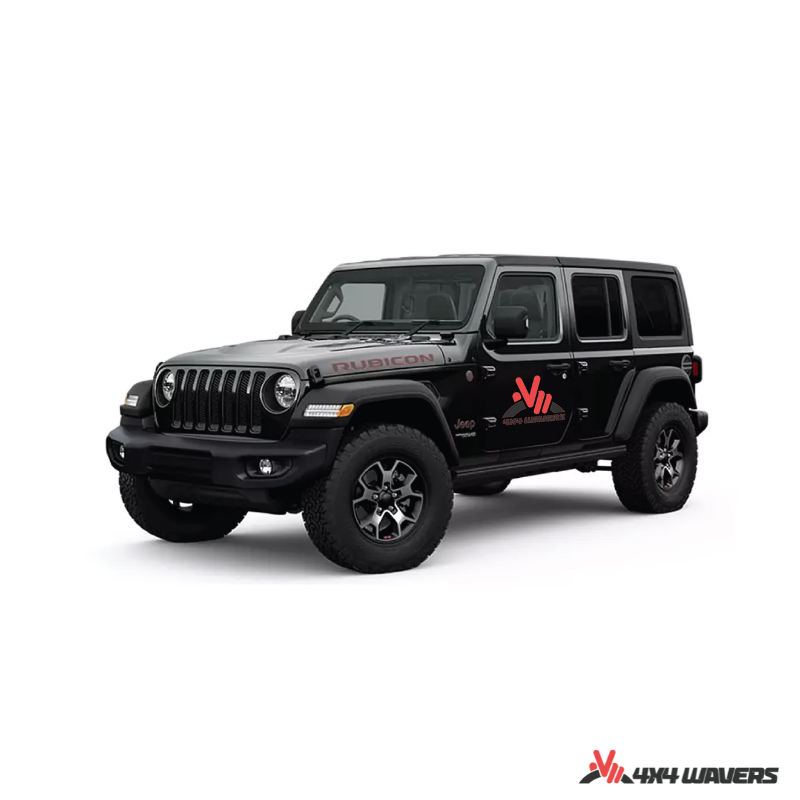 4x4wavers Official Logo Sticker Decal Decoration for Side Door and Hood (2 Decals) - Be a waver Style (Red) - 4X4 WAVERS