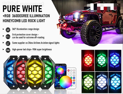 4X4Wavers New Upgraded RGBW LED Rock Lights Kit - 4X4 WAVERS