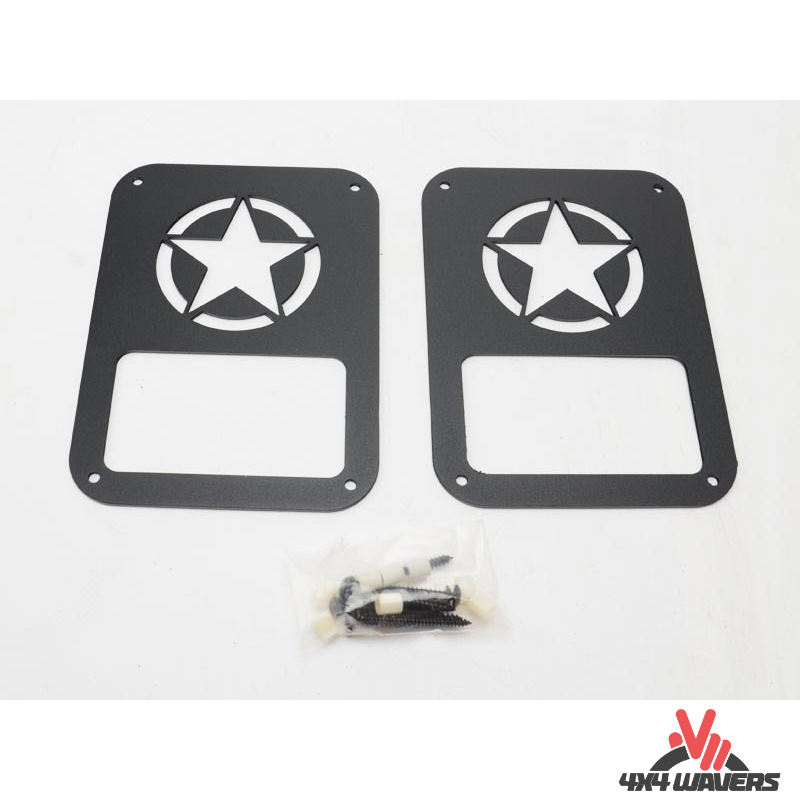 4x4wavers Taillight Aluminum Cover - Jeep Star Logo - 4X4 WAVERS