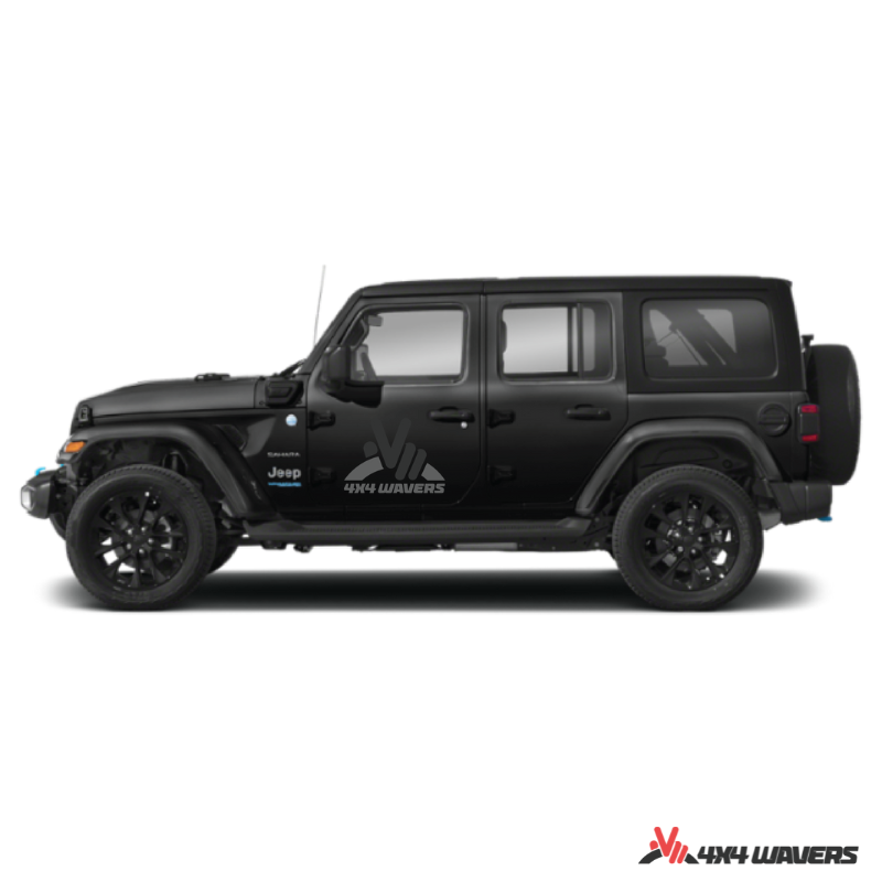 4x4wavers Official Logo Sticker Decal Decoration for Side Door and Hood (2 Decals) - Be a waver Style (Black) - 4X4 WAVERS