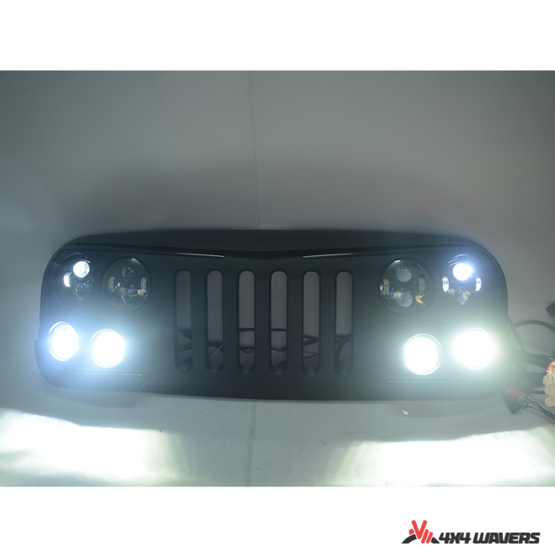 4x4wavers Grille - Oracle Style Front Grille with Full Lighting Kit - 4X4 WAVERS