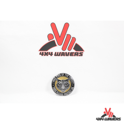 4x4wavers Offroad 4X4 Rated Aluminum Badge Decal, 4X4 3D Emblem - Golden Tiger Rated Style Design - 4X4 WAVERS