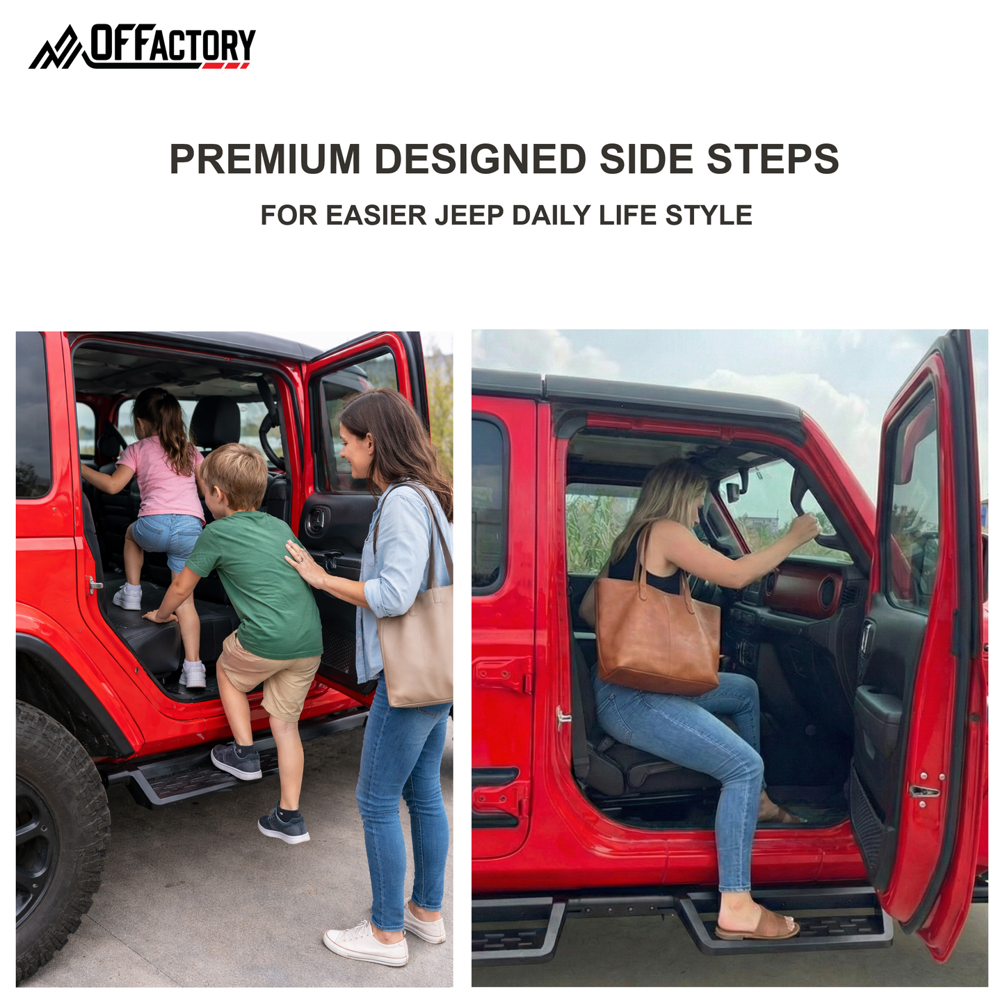 OFFactory Detachable Side Steps Rock Sliders | Max Offroad Edition - Jeep Wrangler JLU/4XE 2018+ | OFFactory by 4X4WAVERS (Image 4)