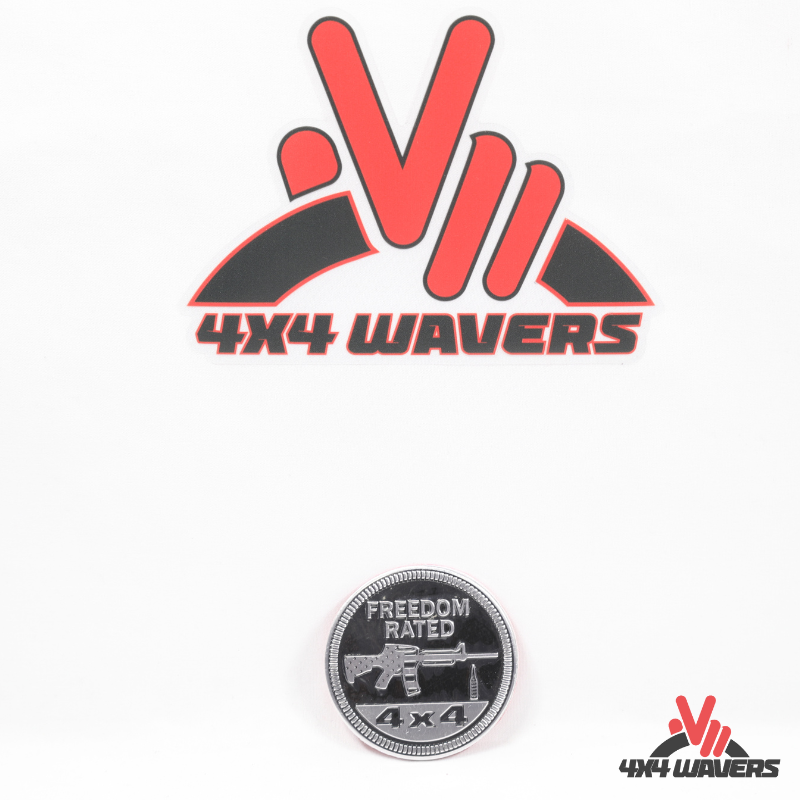 4x4wavers Offroad 4X4 Rated Aluminum Badge Decal, 4X4 3D Emblem - Freedom Sniper Rated Style Design - 4X4 WAVERS