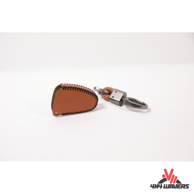 4x4wavers Key FOB Full Protection Genuine Leather Case with Luxurious Key Chain, Brown Leather with Black liners - 4X4 WAVERS