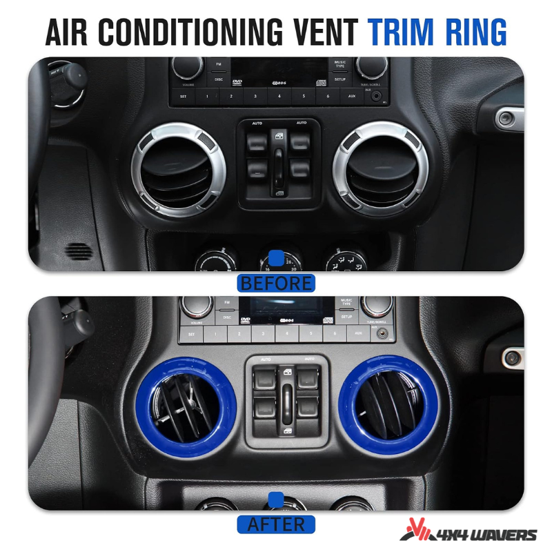 4x4wavers Dashboard Air Conditioner Vent Circle Ring Cover (Blue) - 4X4 WAVERS