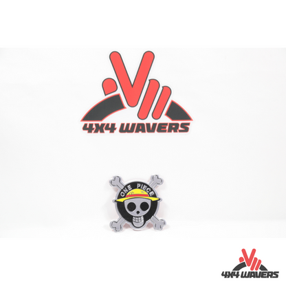 4x4wavers Offroad 4X4 Rated Aluminum Badge Decal, 4X4 3D Emblem - Pirate Skull 1 Rated Style Design - 4X4 WAVERS