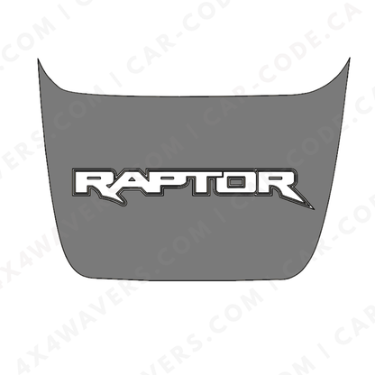 Ford F-150 Raptor Capot – Panneau de texte personnalisé tout-terrain (Vert/Gris/Bleu/Rouge/Sable/Noir + Découpe) – 2017–2025 – Vinyle découpé mat imprimé 3M ou Avery
