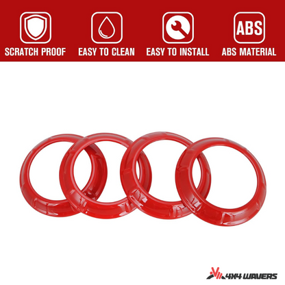 4x4wavers Dashboard Air Conditioner Vent Circle Ring Cover (Red) - 4X4 WAVERS