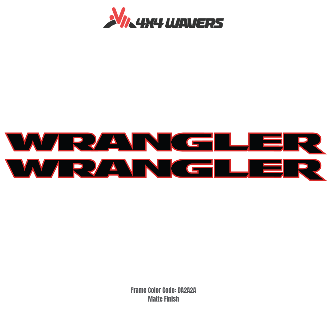 Kit d'autocollants 4x4wavers pour capot et côtés WRANGLER – Autocollants en vinyle compatibles avec les modèles Jeep Wrangler – 2 autocollants – Fabriqué au Canada