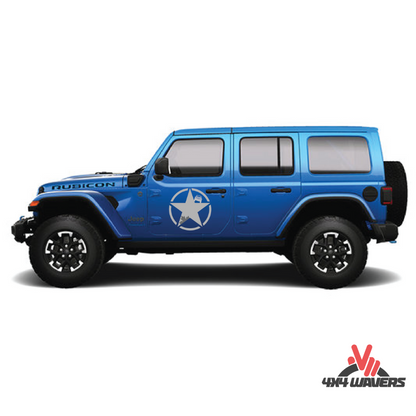 4x4wavers Canada Jeep Star Logo Sticker Decal Decoration for Side Door and Hood (2 Decals) - Offroad in Canada Style (Dark Gray Canada on Black) - 4X4 WAVERS