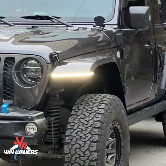 4x4wavers Max Terrain Front High Fender Flares with LED day light and signal light - 4X4 WAVERS