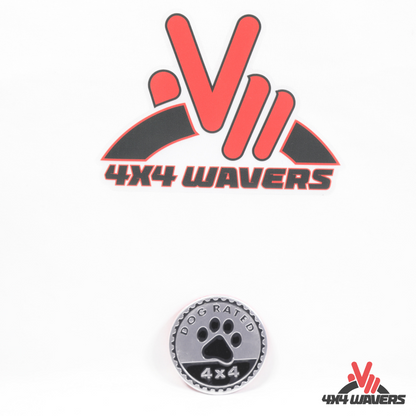 4x4wavers Offroad 4X4 Rated Aluminum Badge Decal, 4X4 3D Emblem - Dog Rated Style Design - 4X4 WAVERS