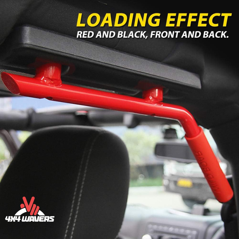 4x4wavers Metal Rear Grab Handle Kit (Red Color) - 4X4 WAVERS