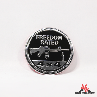 4x4wavers Offroad 4X4 Rated Aluminum Badge Decal, 4X4 3D Emblem - Freedom Sniper Rated Style Design - 4X4 WAVERS