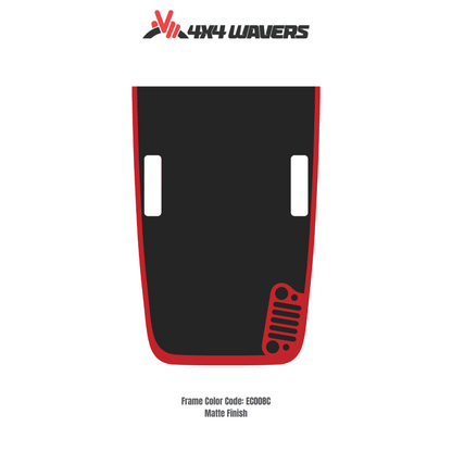 Kit d'autocollants 4x4wavers pour capot JL Rubicon – STYLE CJ – Autocollants vinyles pour modèles Jeep Wrangler – Fabriqué au Canada
