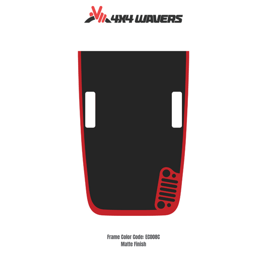 Kit d'autocollants 4x4wavers pour capot JL Rubicon – STYLE CJ – Autocollants vinyles pour modèles Jeep Wrangler – Fabriqué au Canada
