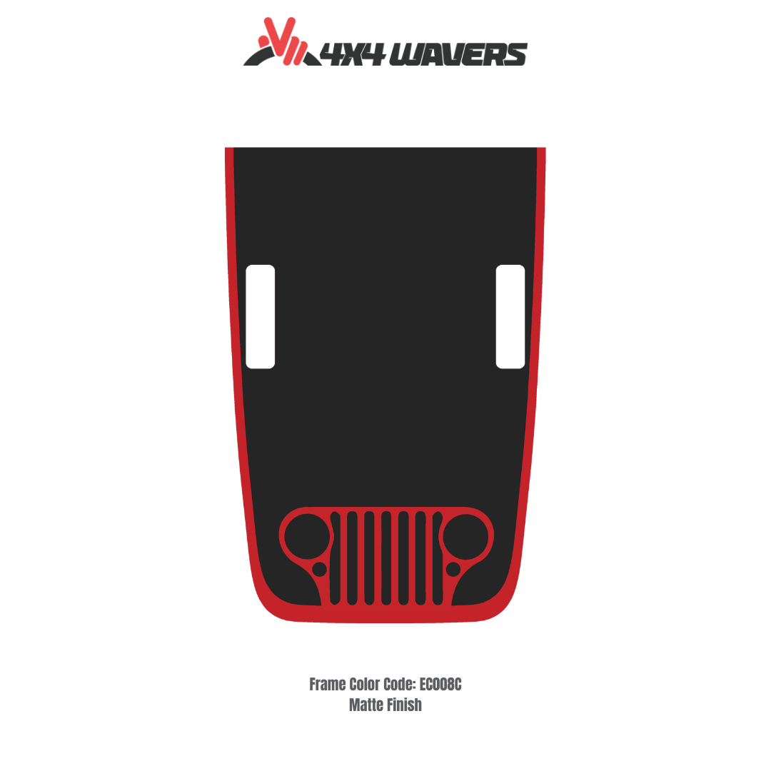 Kit d'autocollants 4x4wavers pour capot JL Rubicon – STYLE CJ – Autocollants vinyles pour modèles Jeep Wrangler – Fabriqué au Canada