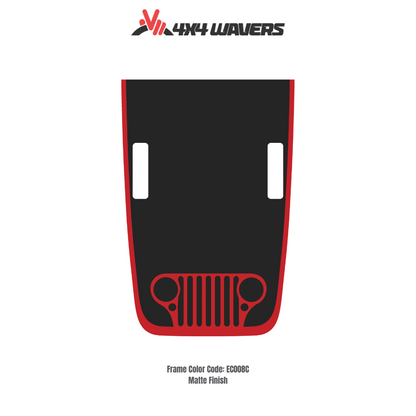 Kit d'autocollants 4x4wavers pour capot JL Rubicon – STYLE CJ – Autocollants vinyles pour modèles Jeep Wrangler – Fabriqué au Canada