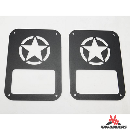 4x4wavers Taillight Aluminum Cover - Jeep Star Logo - 4X4 WAVERS