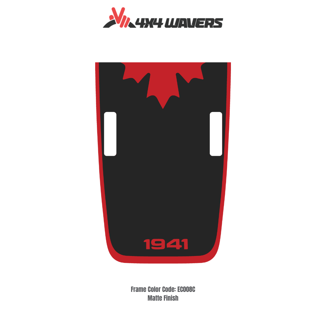 Kit d'autocollants décalcomanies 4x4wavers CANADA 1941 pour capot JL Rubicon – Autocollants en vinyle pour modèles Jeep Wrangler – Fabriqué au Canada